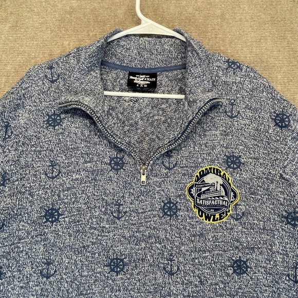 Disney 28 & Main Admiral Fowler Sweater Men's 2XL 1/4 Zip Pullover Cotton Ferry - Picture 4 of 13